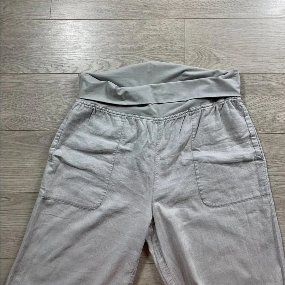 Anthropologie Hei Hei Grey Linen Wide Leg Pants - Picture 4 of 11